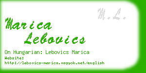 marica lebovics business card